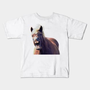 Icelandic Horse Laughing Out Loud Kids T-Shirt